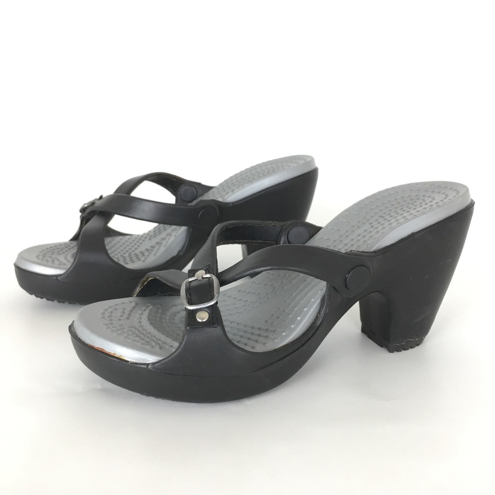 Women’s Heels Black Sandal Shoes Size 6 Casual Water Resistant